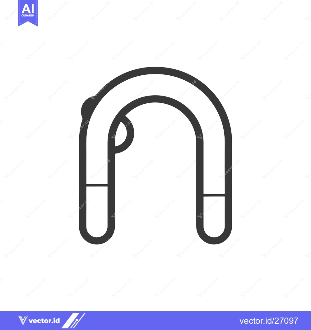 Premium Vector of Black Line Drawing of a Horseshoe