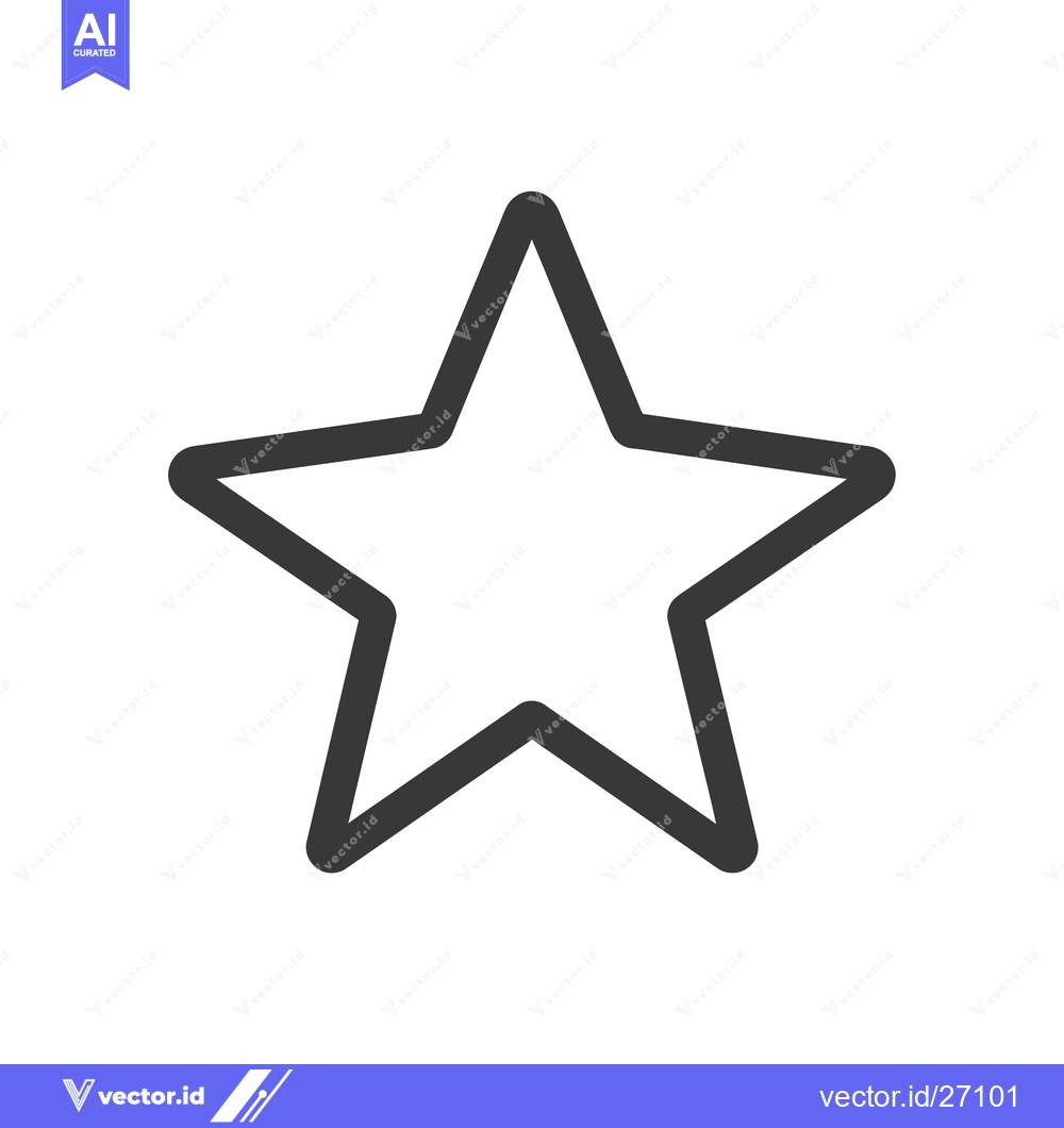 Premium Vector of Black outline of a five-pointed star icon
