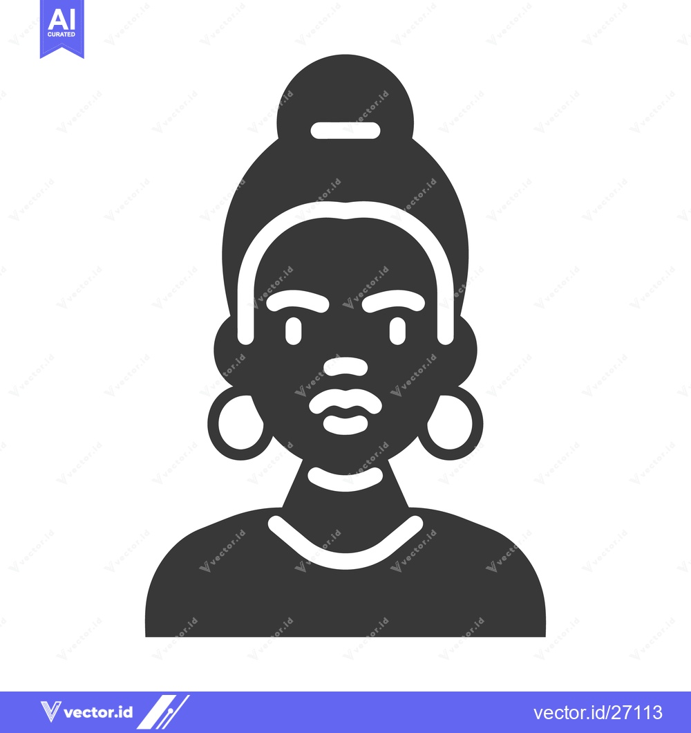 Premium Vector dari Illustration depicts the face of a woman with stylized features