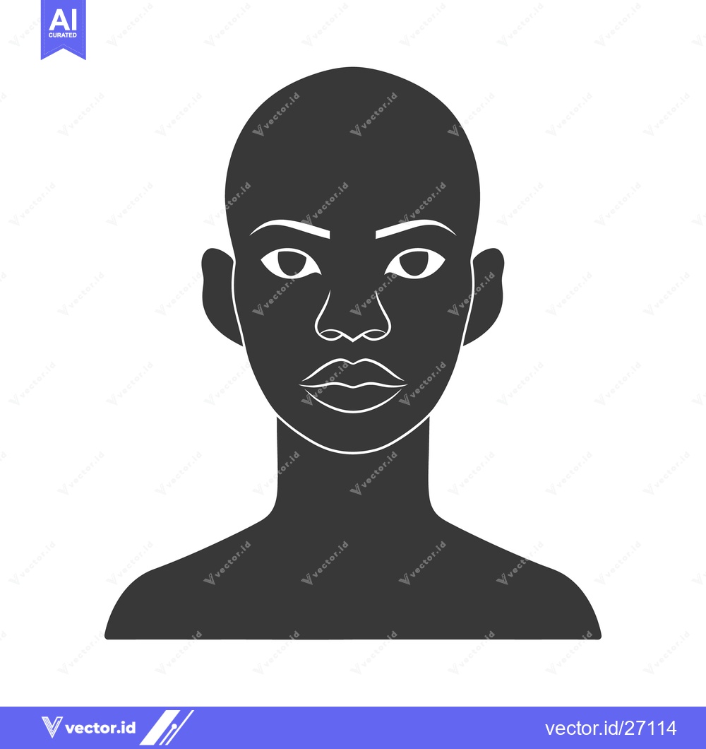 Premium Vector of A grayscale silhouette of a human face looking forward