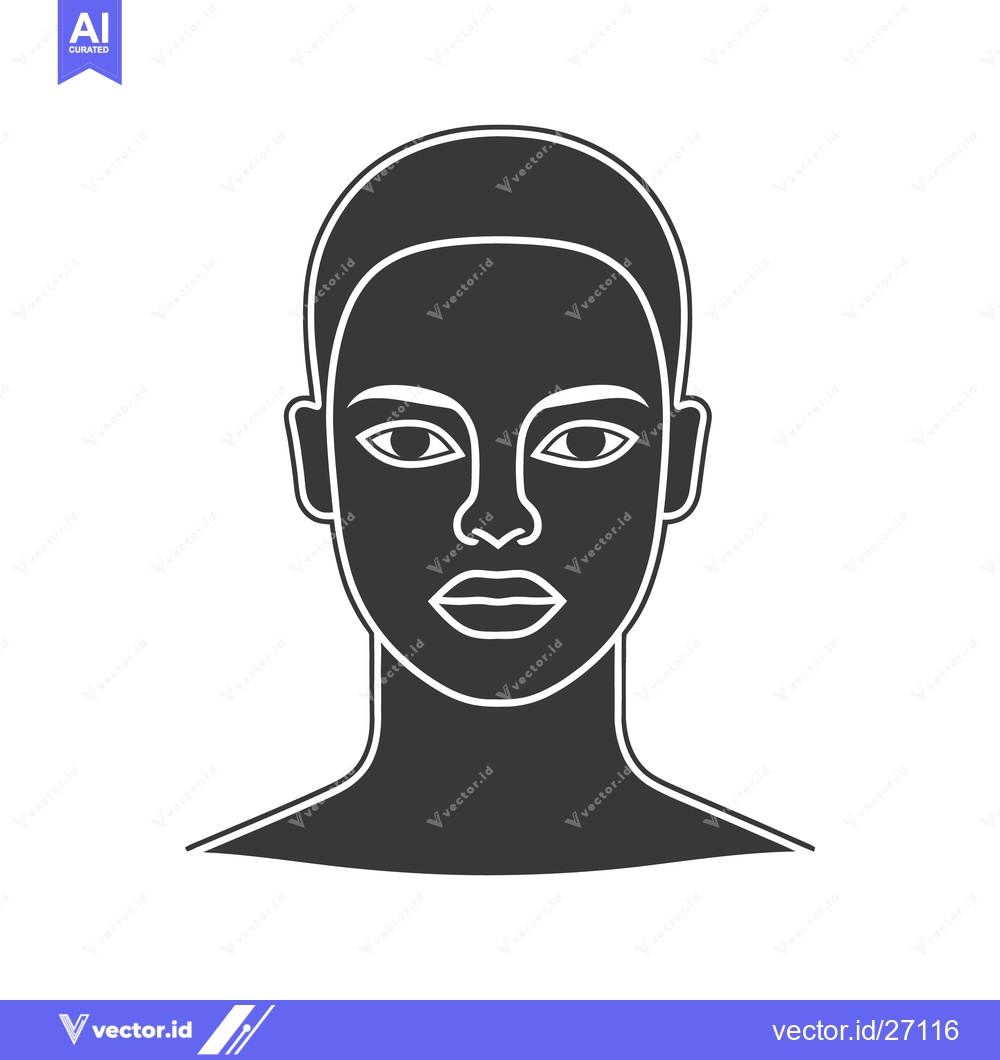 Premium Vector dari A Simple Graphic Depiction of a Human Face Frontal View