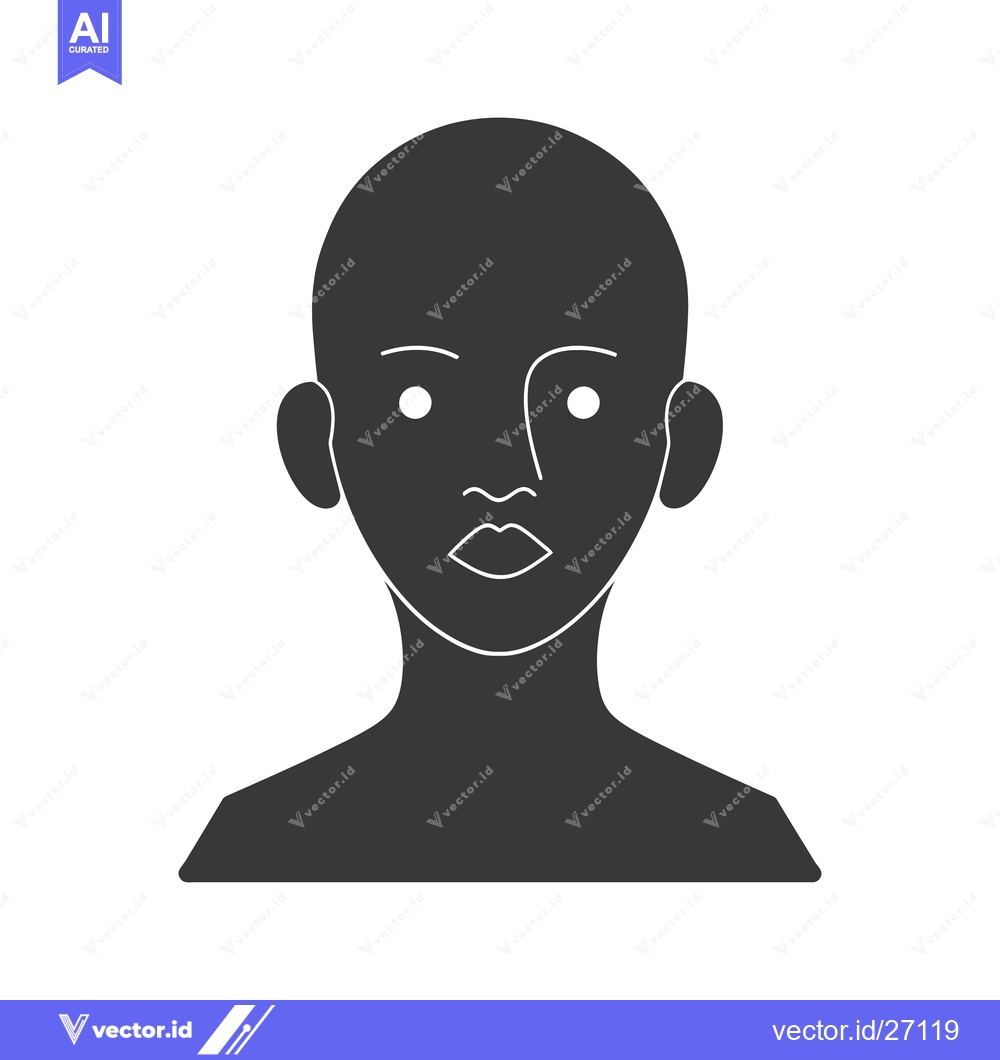 Premium Vector of Simple grayscale outline of a human face and shoulders