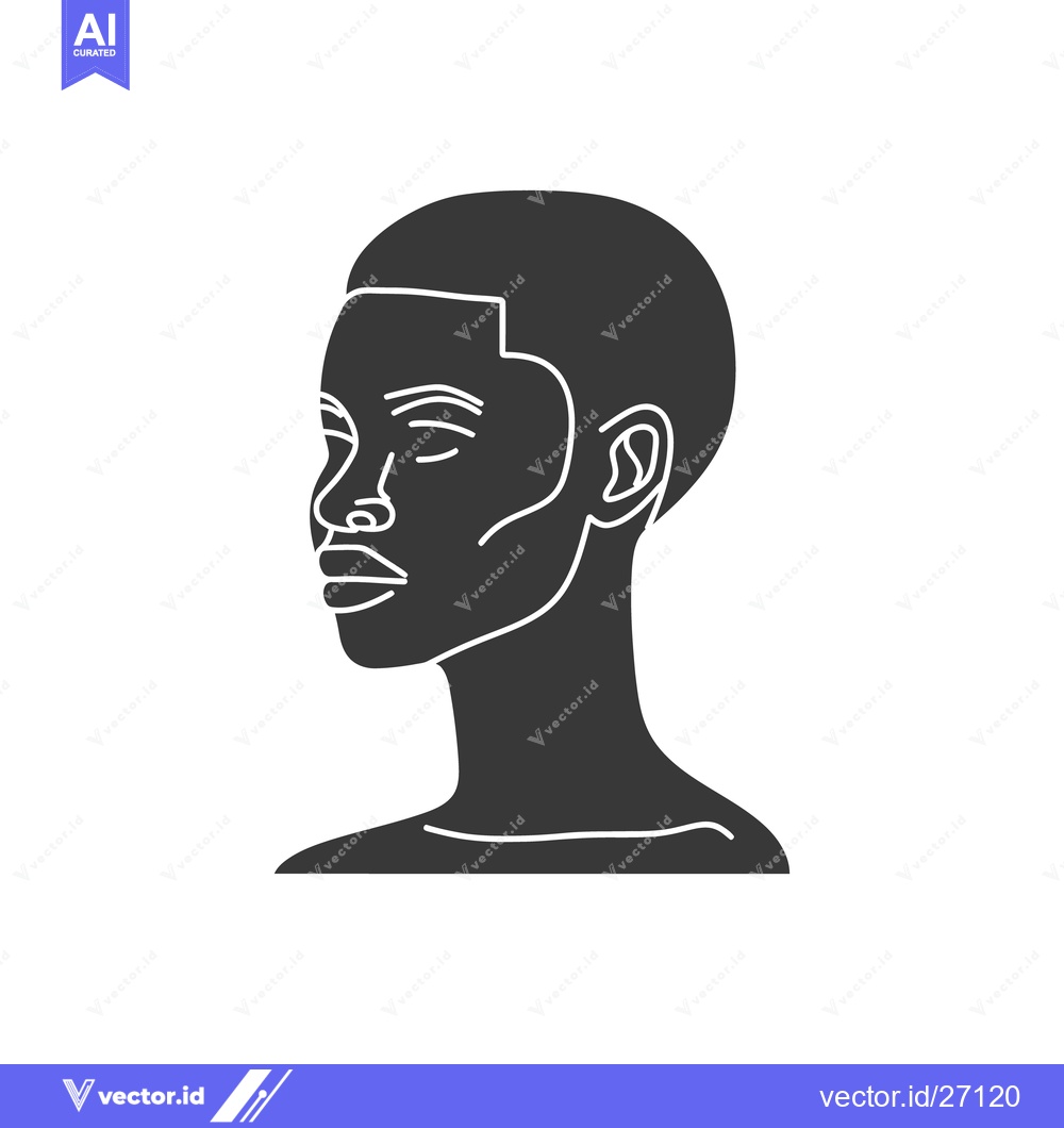 Premium Vector of The Side Profile Silhouette Of A Person Against A White Background