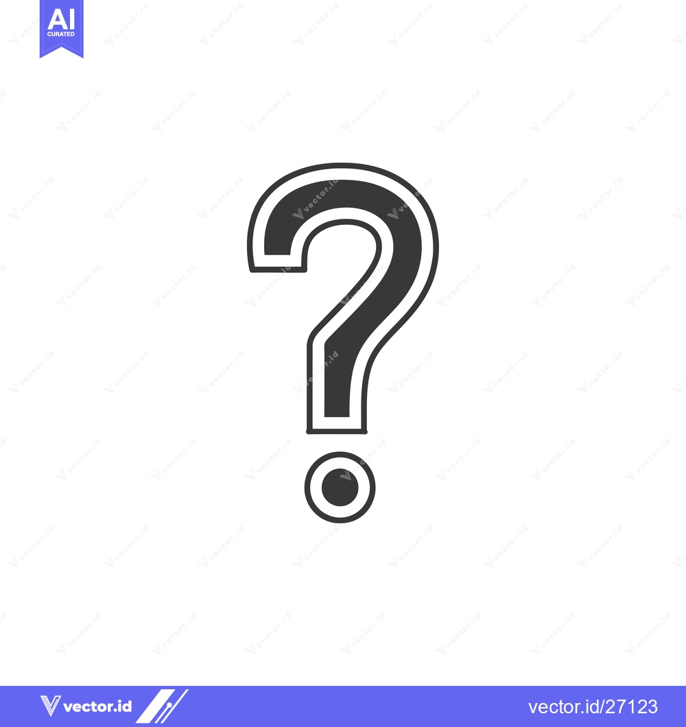 Premium Vector dari Black Question Mark Icon With Thick Outline