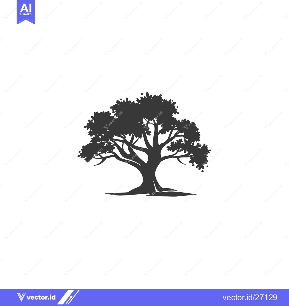 Premium Vector dari Black silhouette of a large tree with thick branches