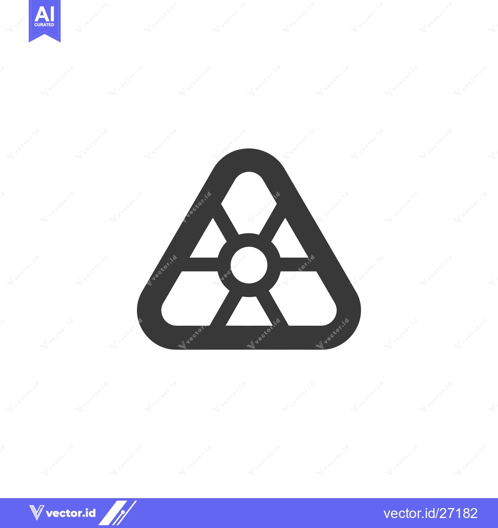 Premium Vector dari Black Triangle with Central Circle and Intersecting Lines
