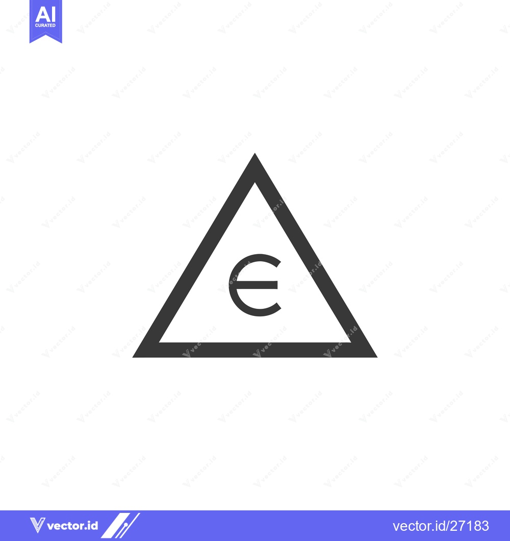 Premium Vector dari Black Triangle with Euro Symbol Inside