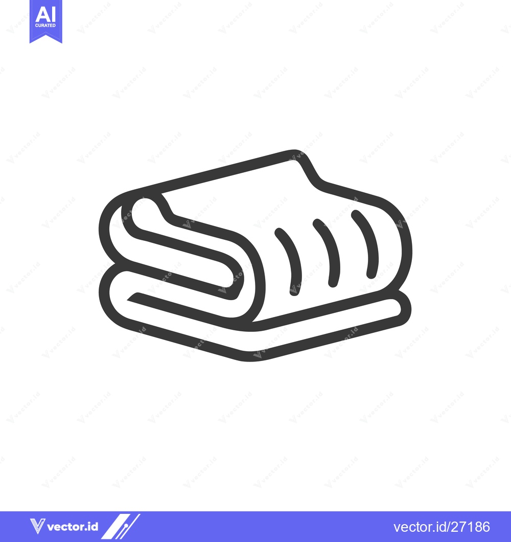 Premium Vector of Neatly Folded Towel Stack Icon in Minimalist Line Art Style