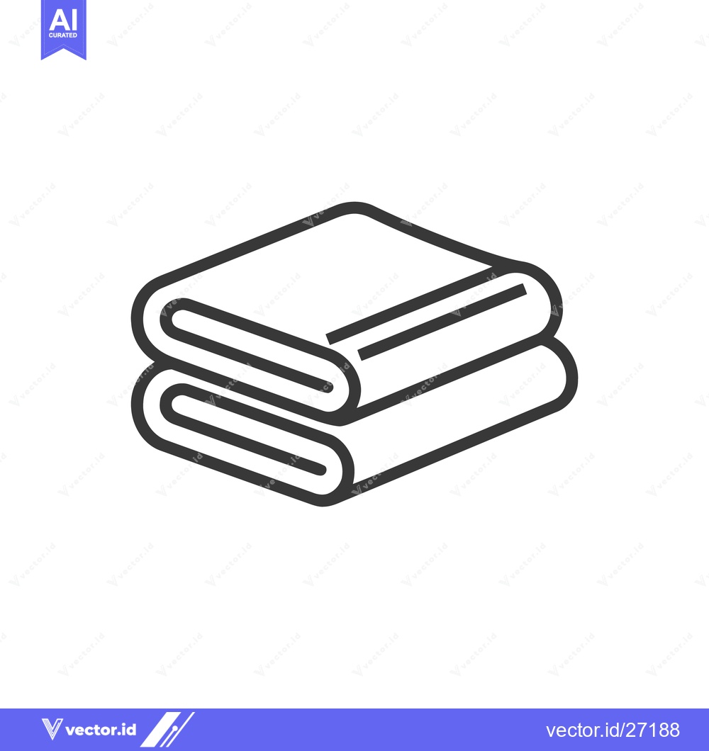 Premium Vector dari Minimalist Folded Towel Icon: Clean Line Art Design