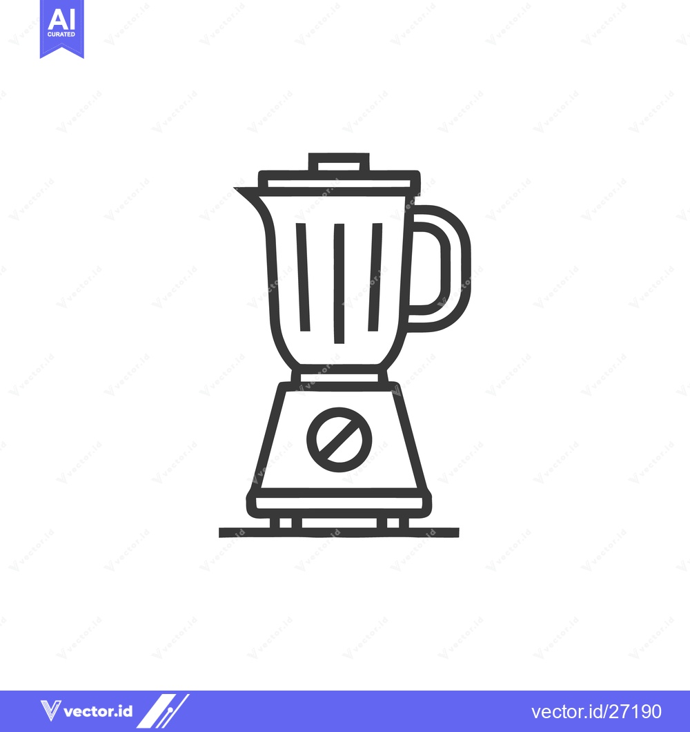 Premium Vector of Minimalist Blender Icon: Clean Line Art for Kitchen Appliance Design