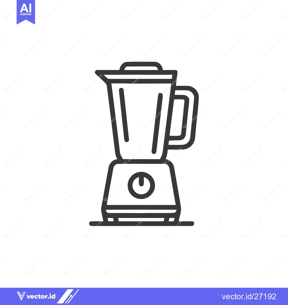 Premium Vector of Minimalist Blender Icon: Kitchen Appliance Outline Illustration on Whi