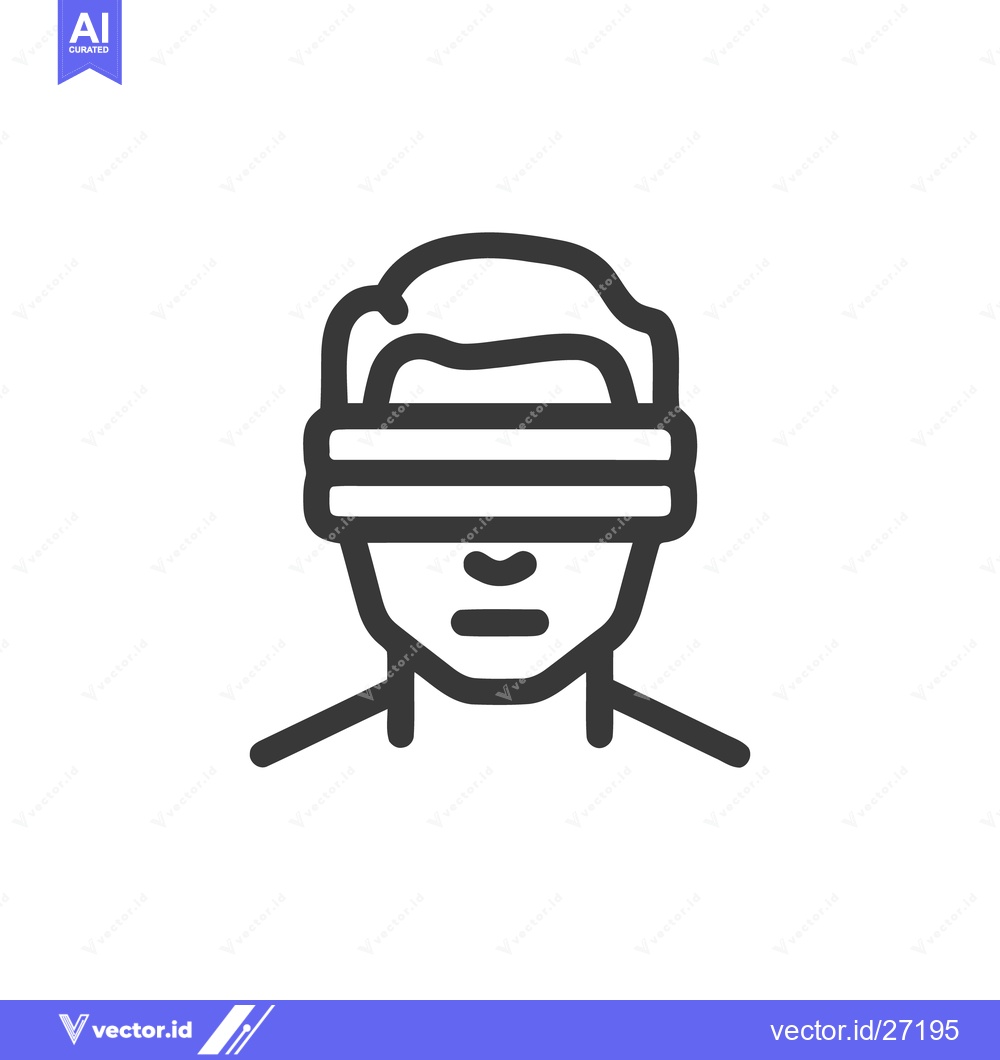 Premium Vector of Minimalist Icon: Person Wearing Virtual Reality Headset, Future Tech