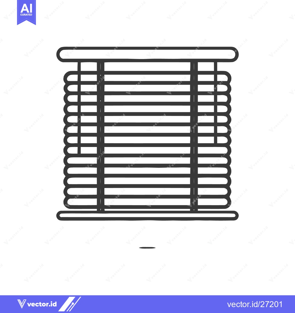 Premium Vector dari Minimalist Window Blinds Icon: Clean Line Art Illustration