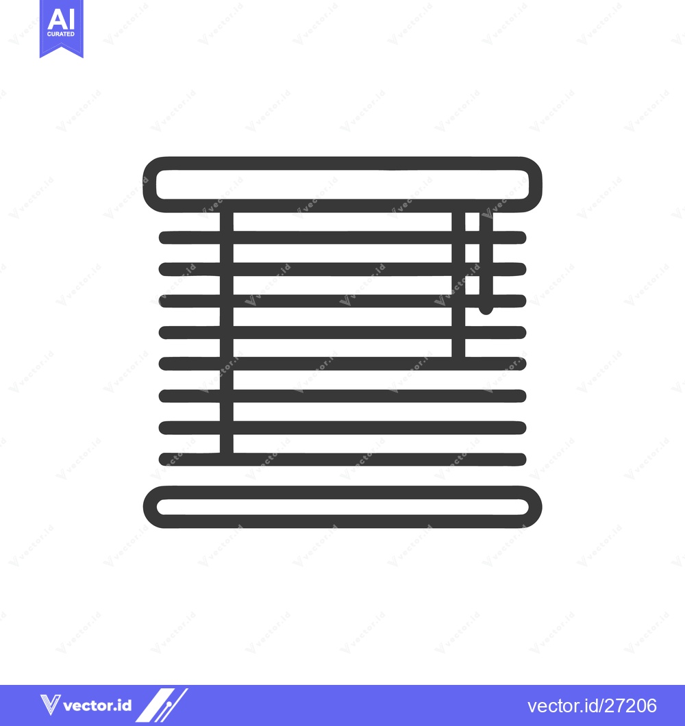 Premium Vector dari Minimalist Window Blinds Icon: Clean Lines, Modern Design, Interior De