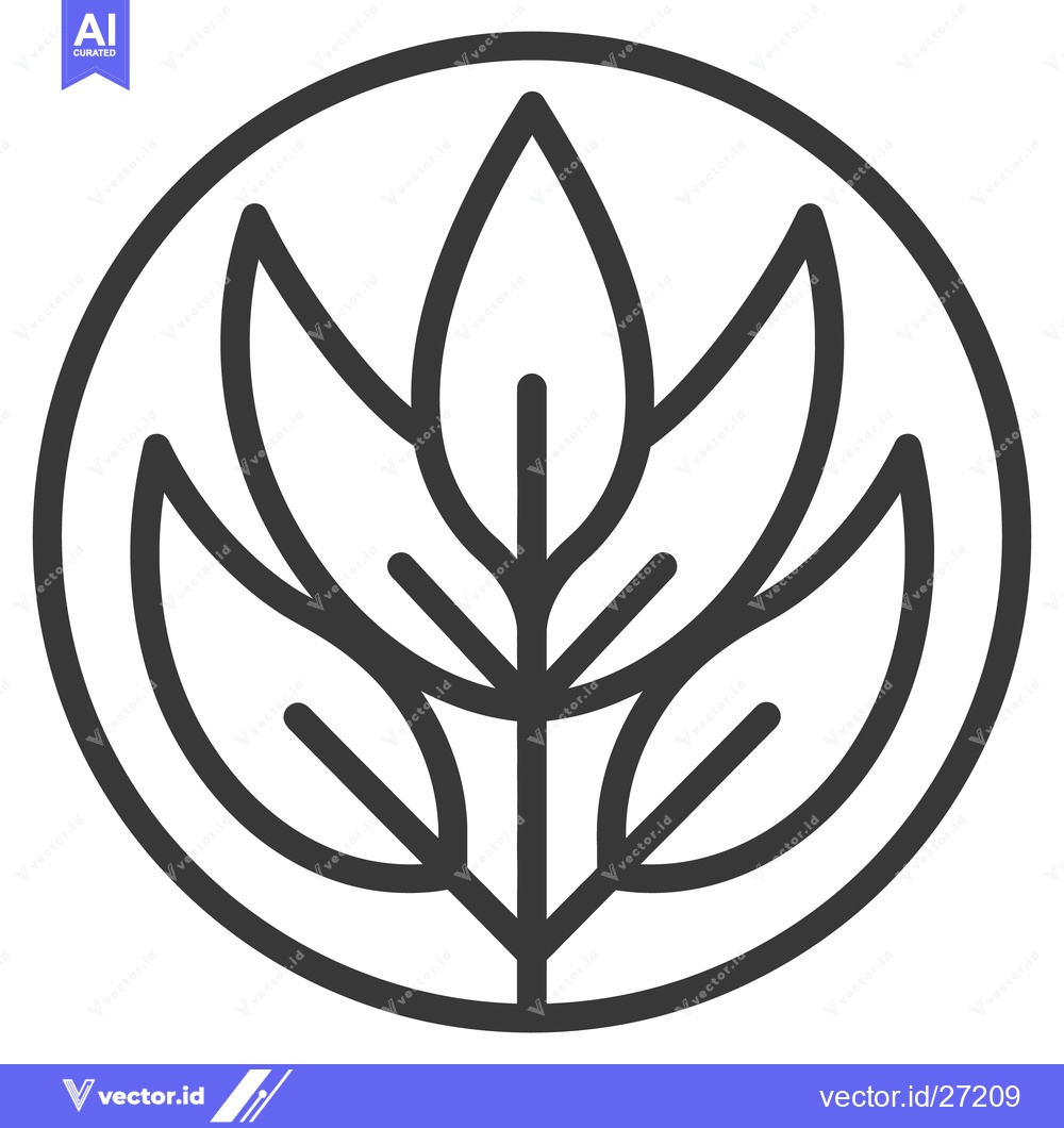 Premium Vector dari Simple graphic depicting several leaves arranged within a circle shape