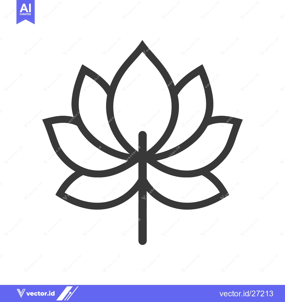 Premium Vector of A symmetrical black and white linear illustration of a flower