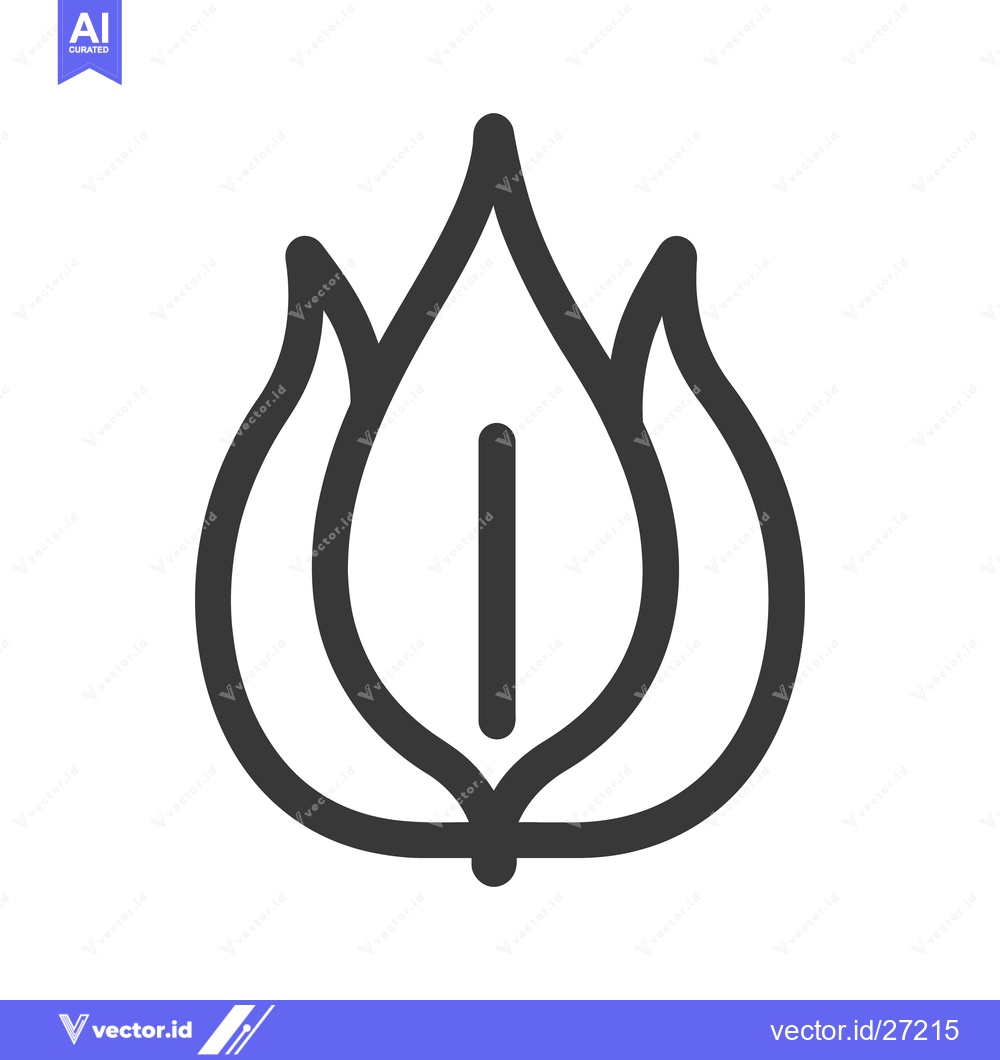 Premium Vector of The simple stylized image shows a central leaf structure