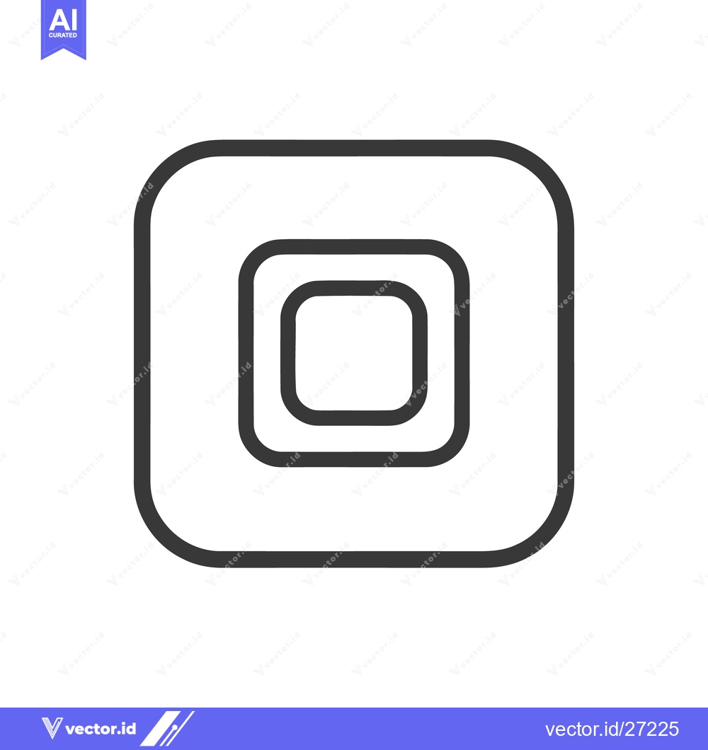 Premium Vector dari Concentric Rounded Squares: Minimalist Geometric Design in Gray Outlin