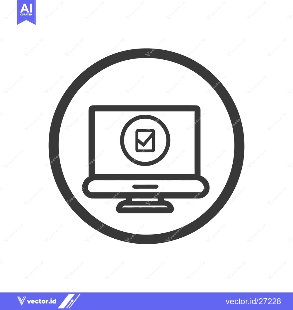 Premium Vector dari A computer screen displaying a check mark icon in a circle