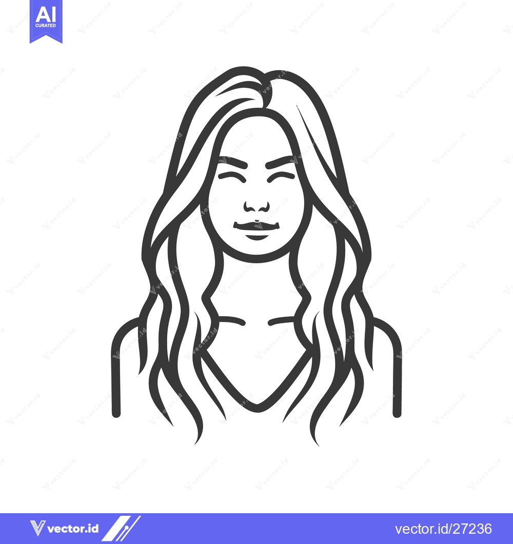 Premium Vector of A minimalist line drawing of a woman with flowing hair