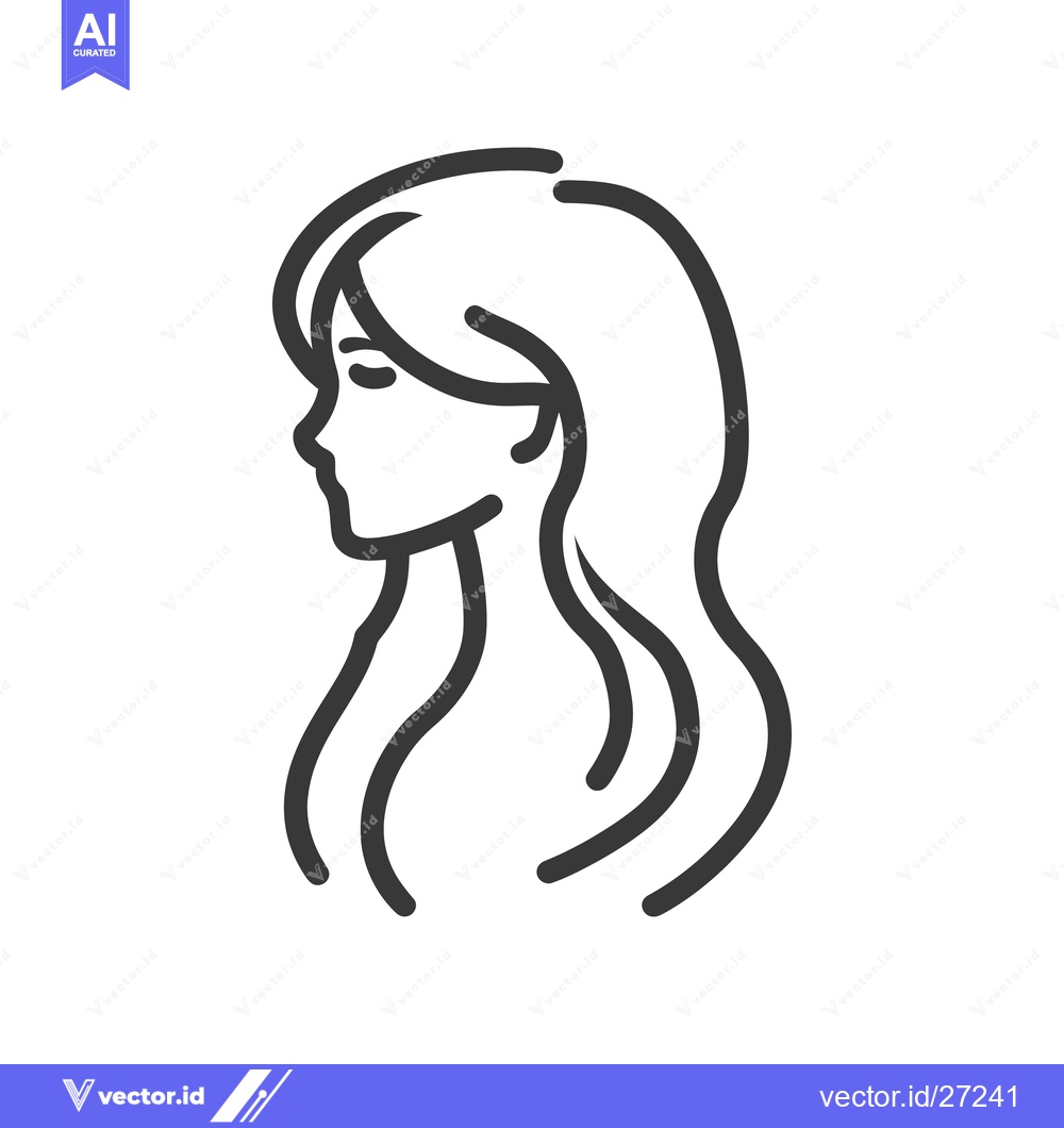 Premium Vector dari An elegant minimalist line drawing of a woman in profile