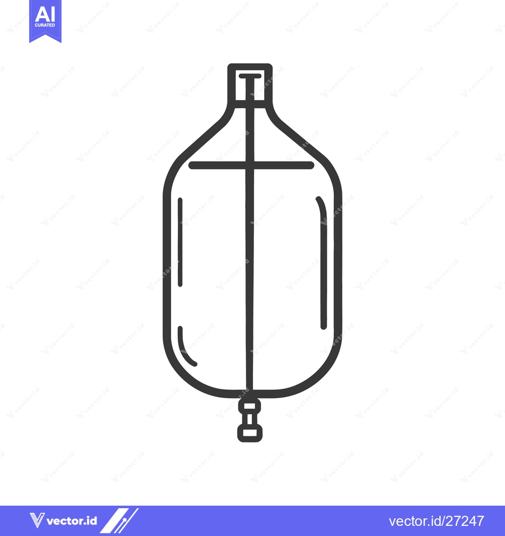 Premium Vector dari A graphic black and white representation of an intravenous bag