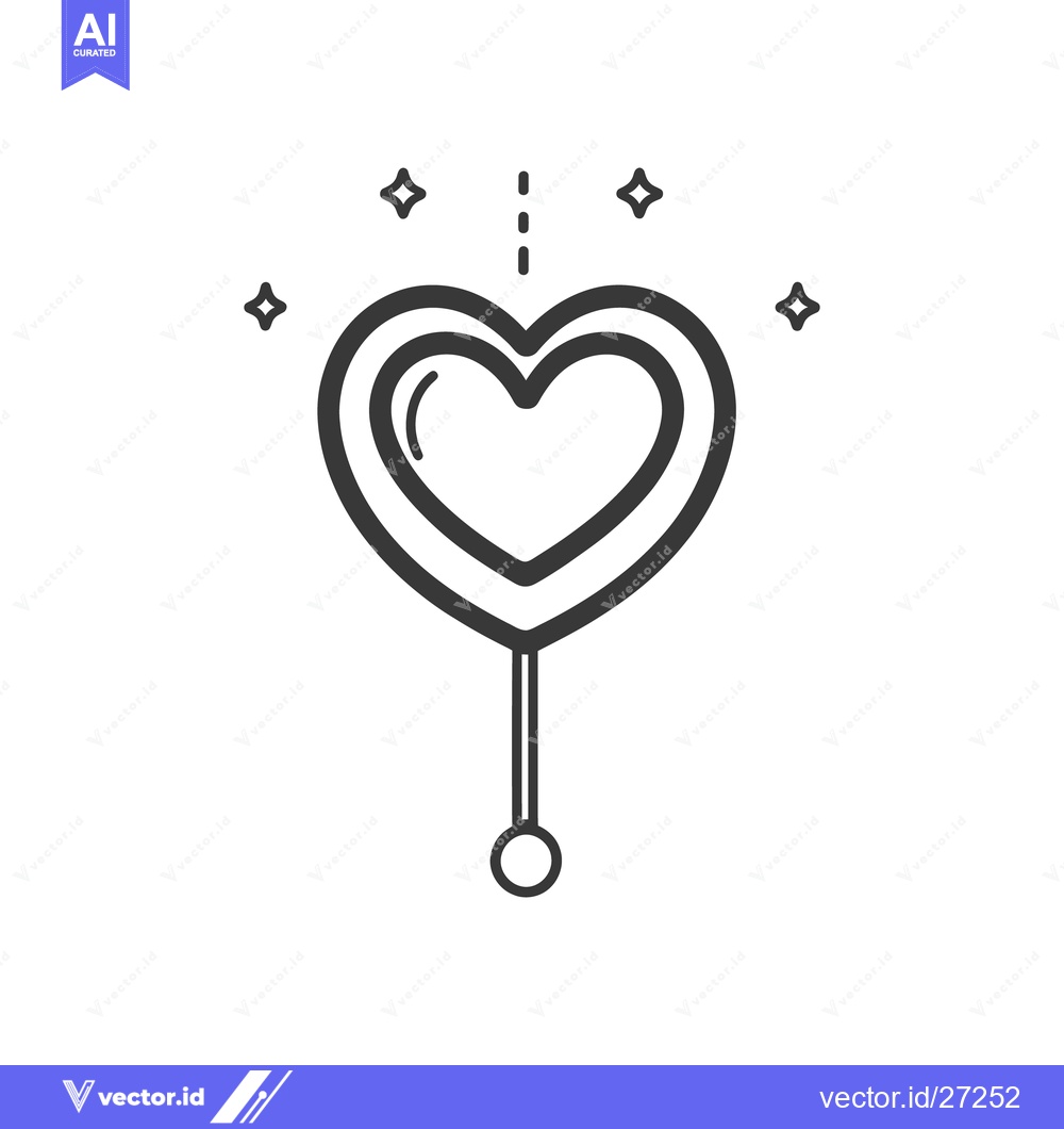 Premium Vector of A simple drawing of a heart wand with sparkling stars