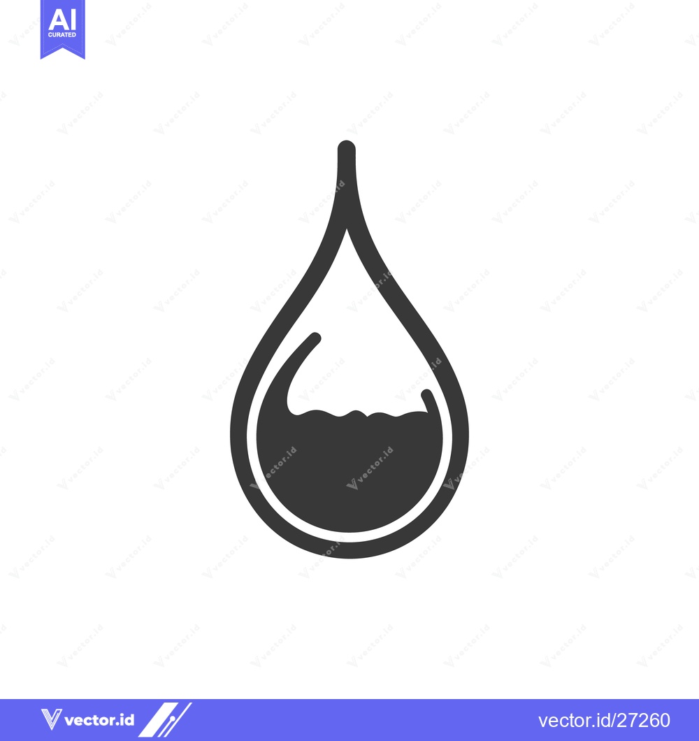 Premium Vector dari A simple illustrated depiction of a single water droplet