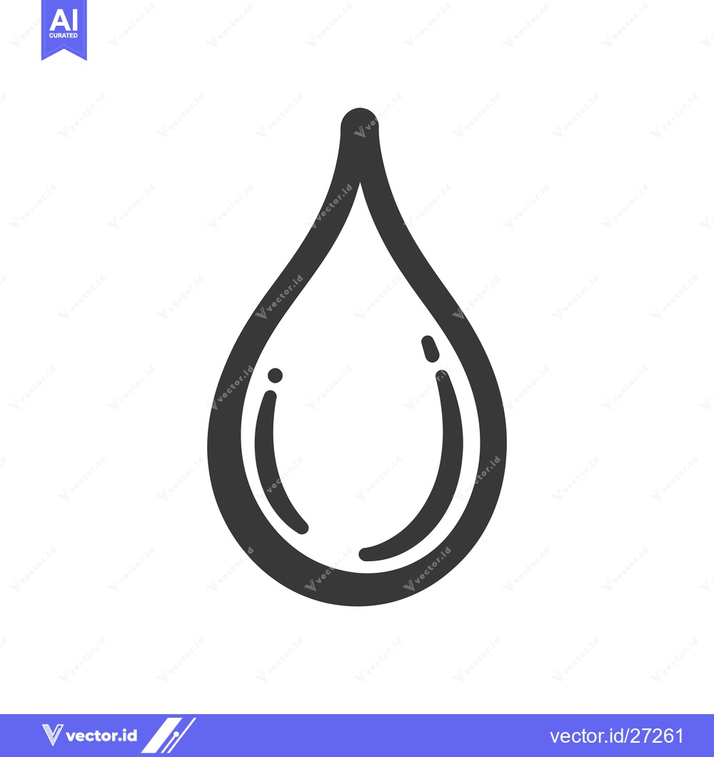 Premium Vector dari A simple illustration of a single water droplet in outline form