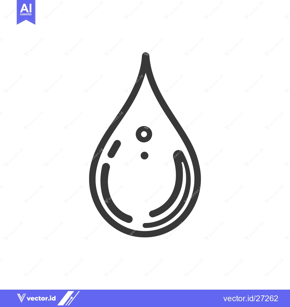 Premium Vector dari A simple monochrome illustration of a single water droplet