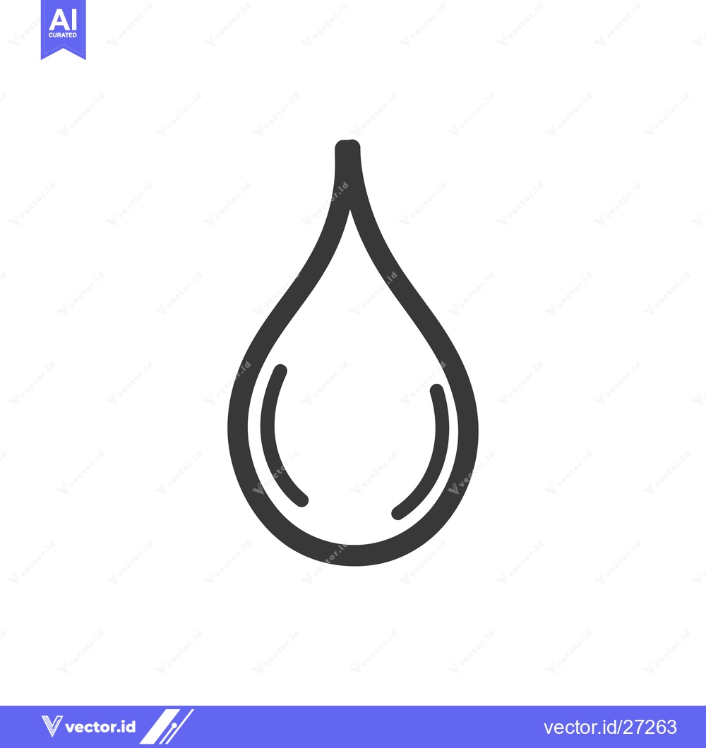 Premium Vector dari A simple gray outline of a water drop or teardrop