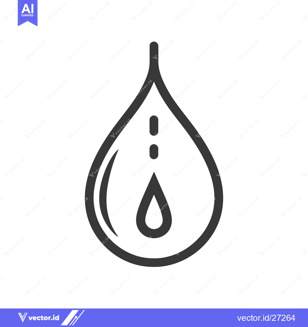 Premium Vector of A simple graphic representation of a single water droplet falling down