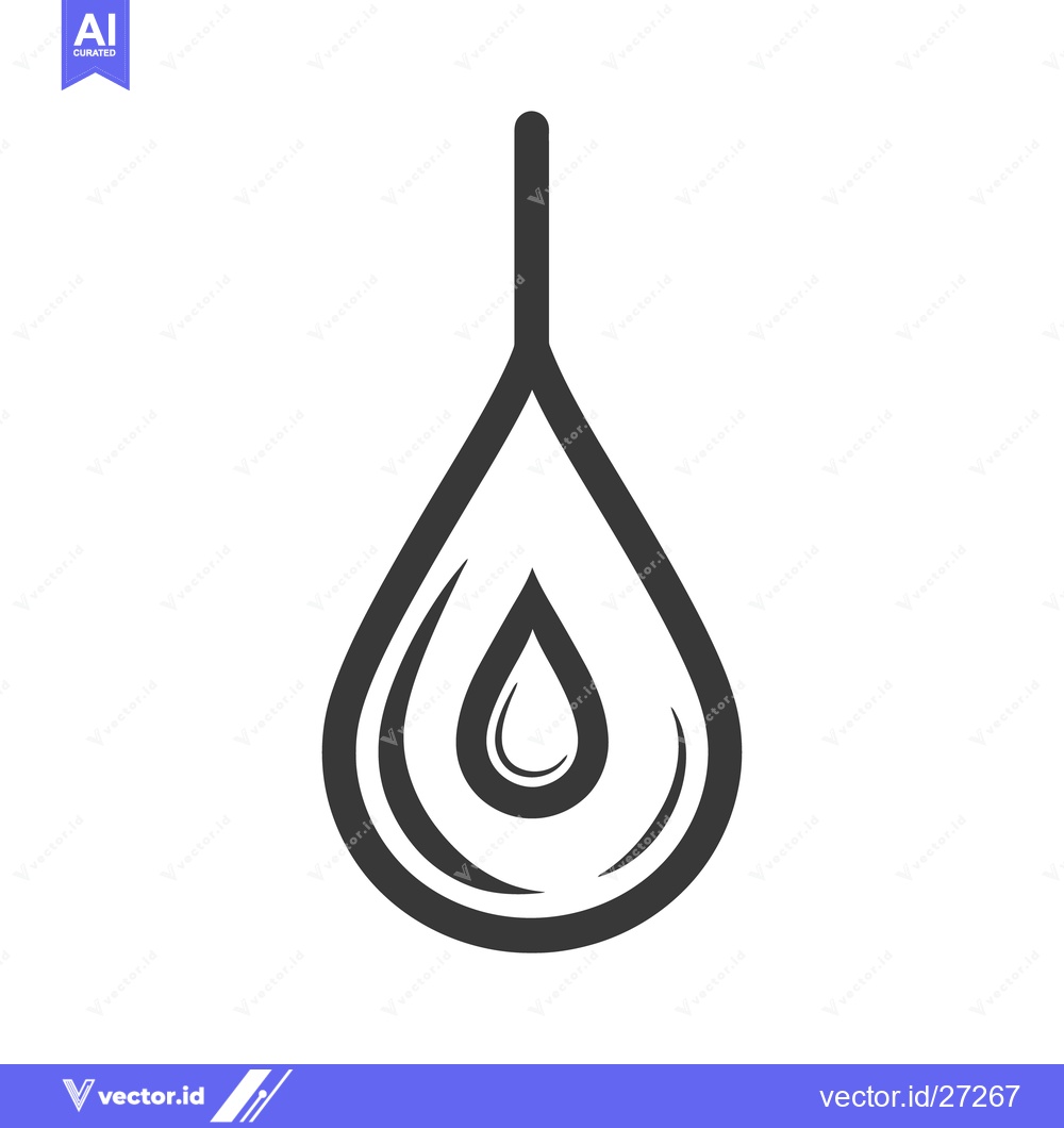 Premium Vector dari A black and white stylized illustration of a water droplet