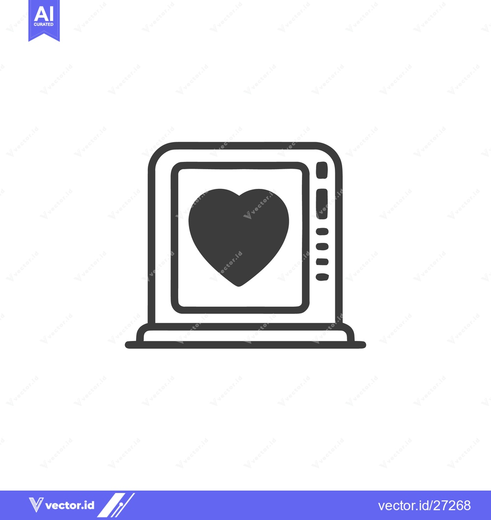 Premium Vector dari Heart Monitor Icon: Medical Technology, Love, and Health Symbolism