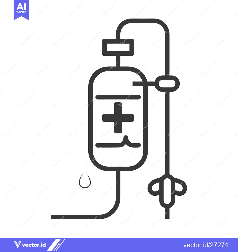Premium Vector dari Illustrated medical intravenous drip bag infusion system symbol design