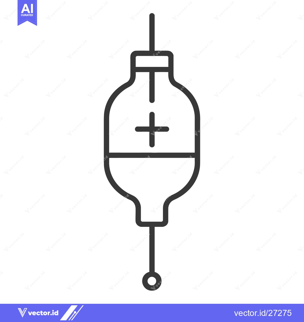 Premium Vector of A simple black and white medical intravenous drip illustration