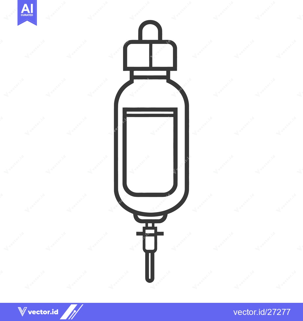 Premium Vector dari The line drawing of a medical intravenous bag and drip