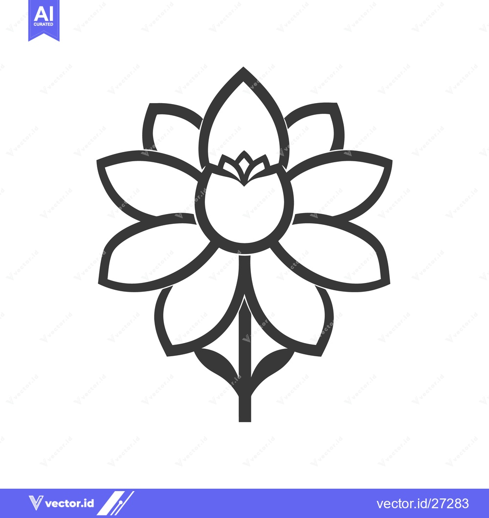 Premium Vector of A symmetrical stylized floral illustration with detailed petal structu
