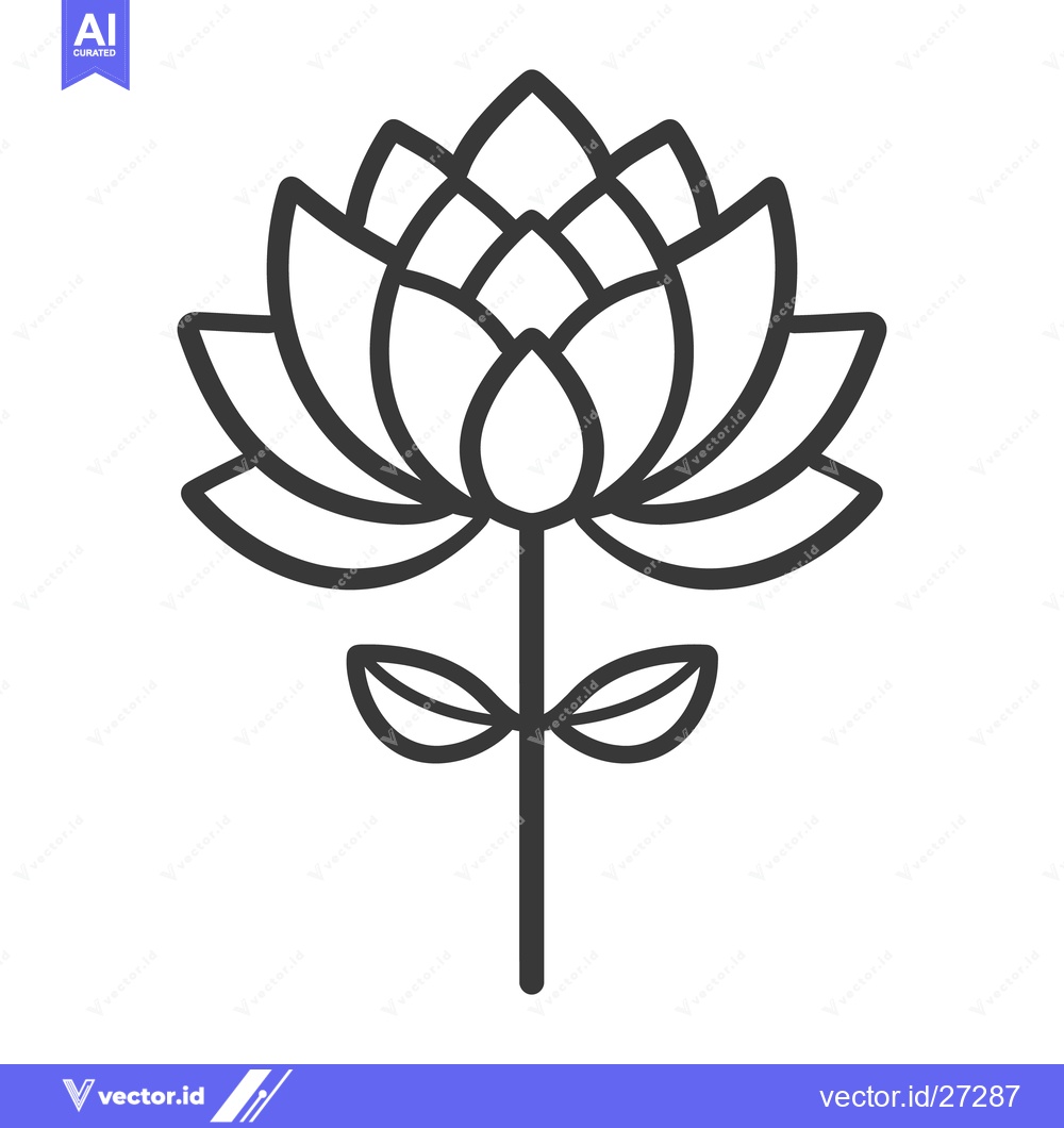 Premium Vector dari A simple stylized drawing of a beautiful open flower