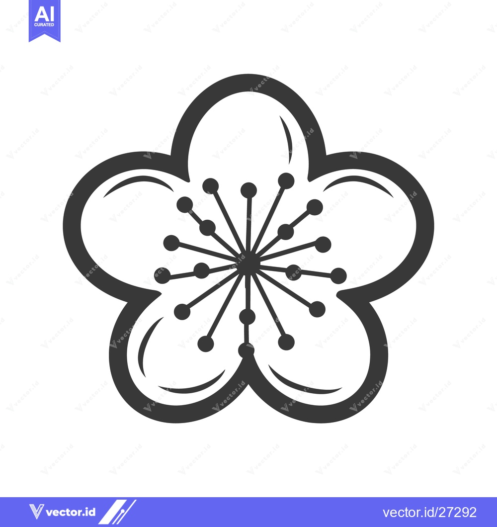 Premium Vector dari A simple graphic representation of a five petaled flower