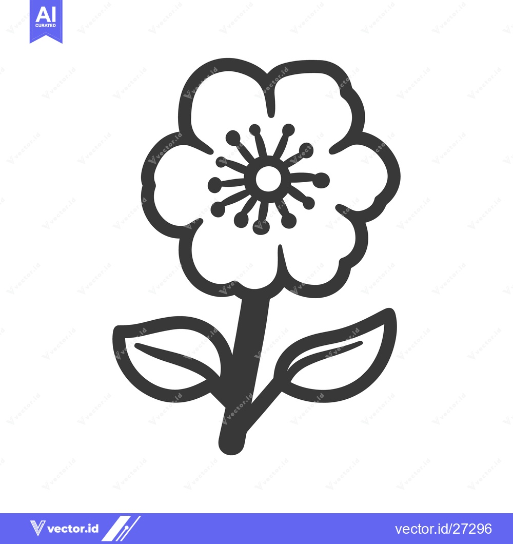 Premium Vector dari A stylized floral illustration featuring petals leaves and a stem