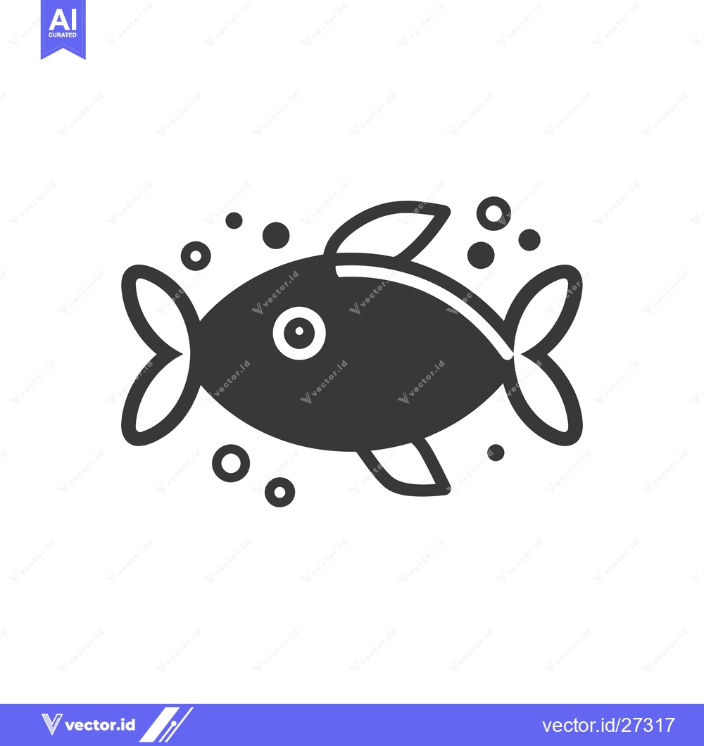 Premium Vector of A stylized illustration of a fish with bubbles floating around it