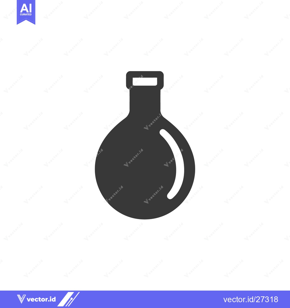 Premium Vector of A simple illustrative image of a round bottom laboratory flask