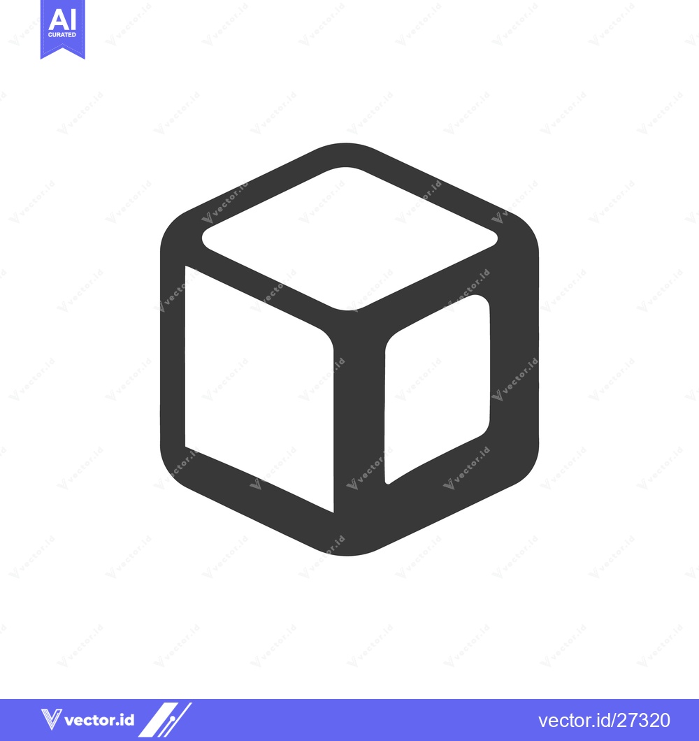 Premium Vector dari A simple graphic depiction of a three dimensional cube shape