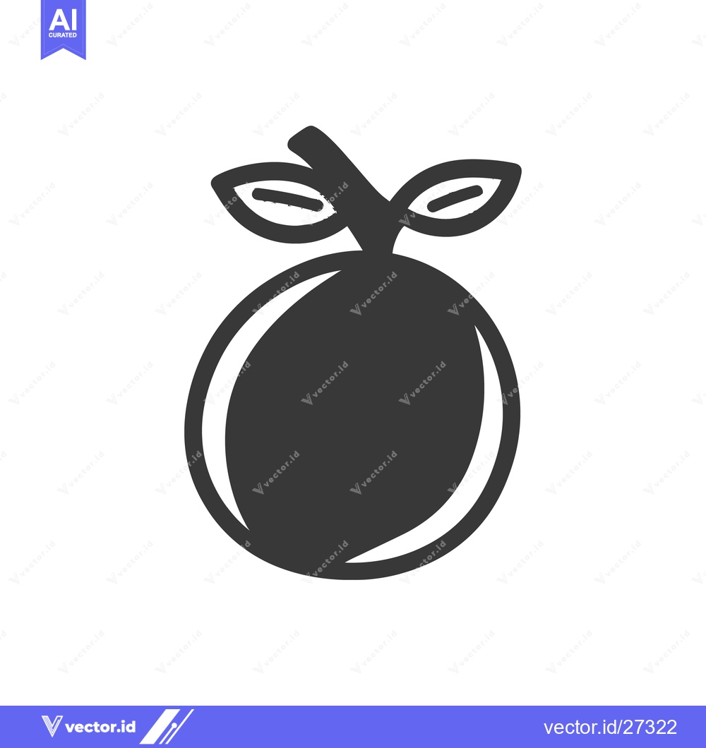 Premium Vector dari A simple black fruit illustration with two small green leaves