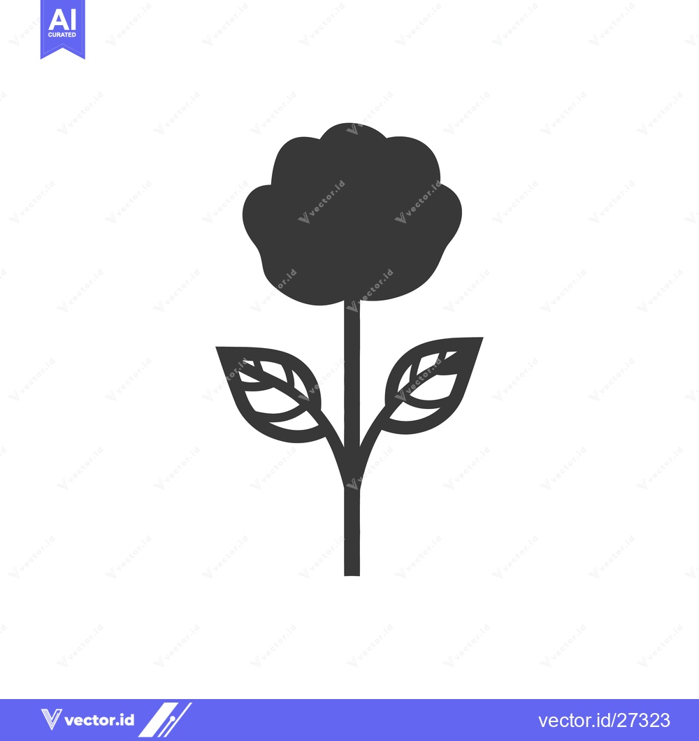 Premium Vector dari A simple black and white depiction of a singular flower