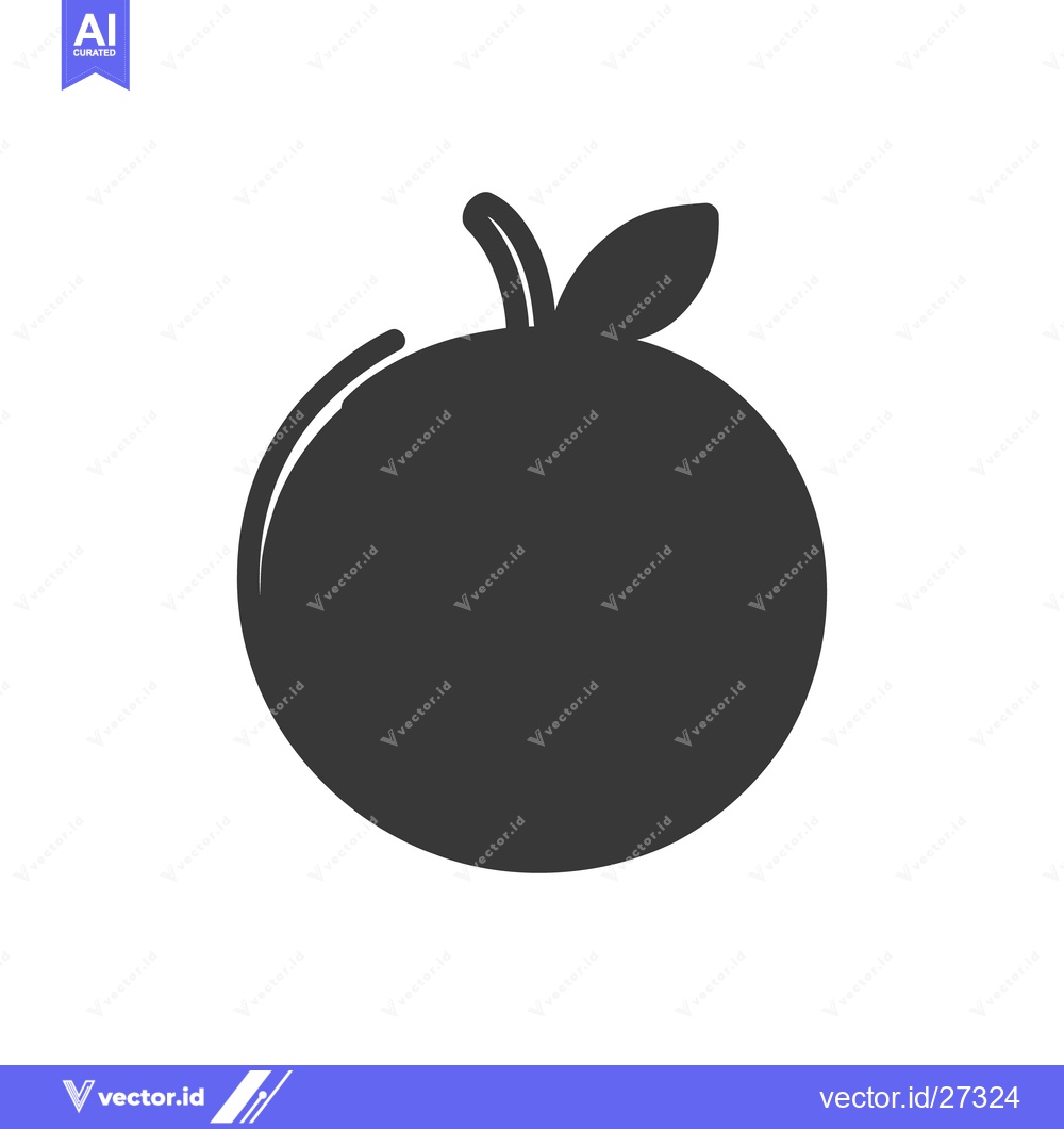 Premium Vector dari A simplified graphical illustration depicting a fresh fruit with leaf