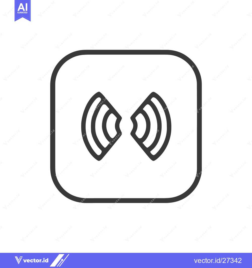 Premium Vector of Minimalist Wireless Signal Icon in Rounded Square Frame, Clean Design