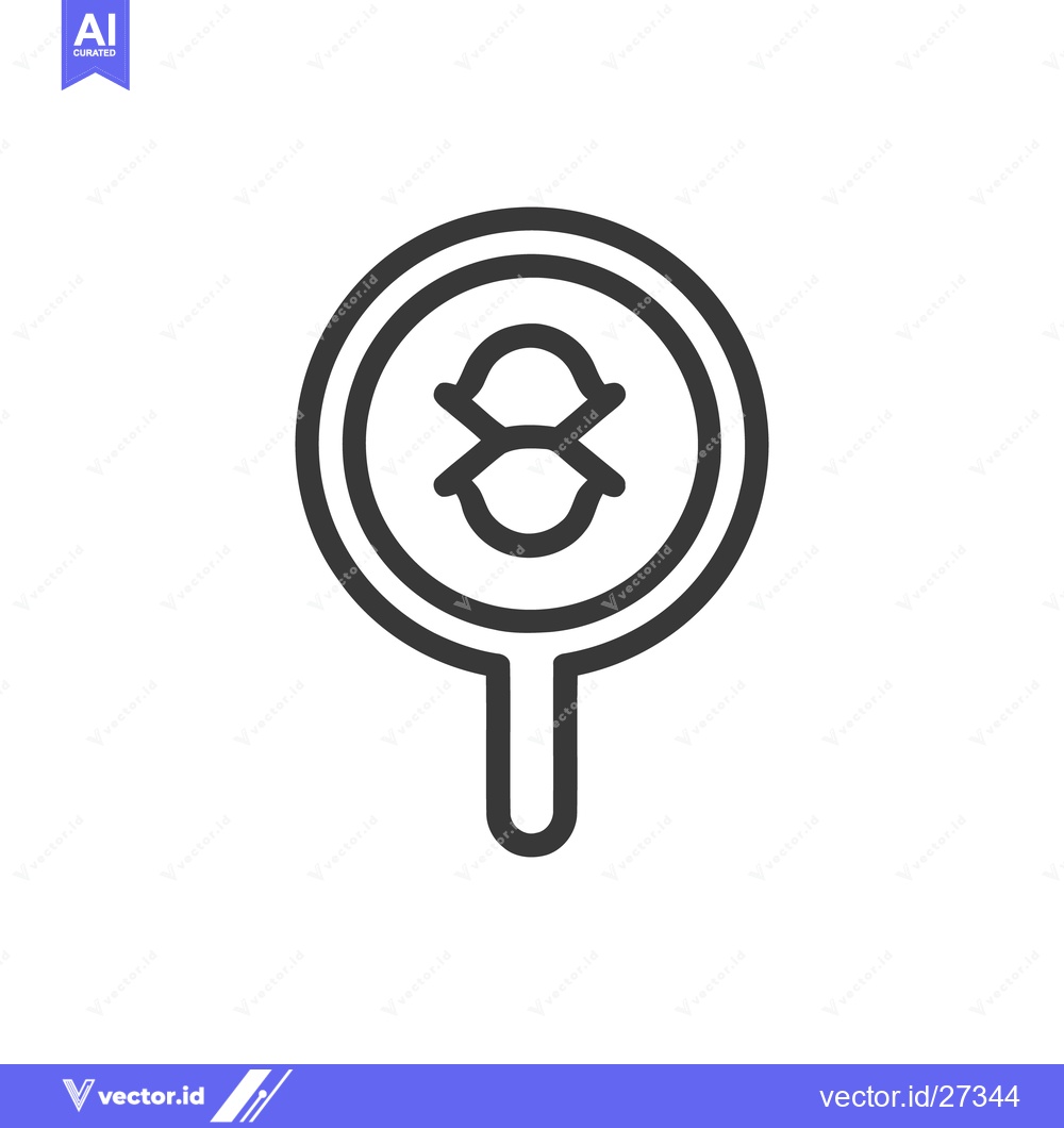 Premium Vector dari Magnifying Glass with Infinity Symbol: Minimalist Line Art Icon