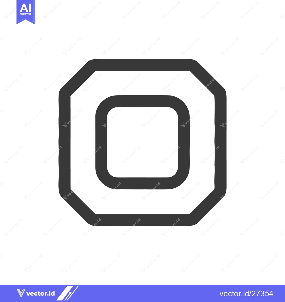 Premium Vector dari Geometric Octagon Square Outline: Bold, Minimalist Design on White Bac